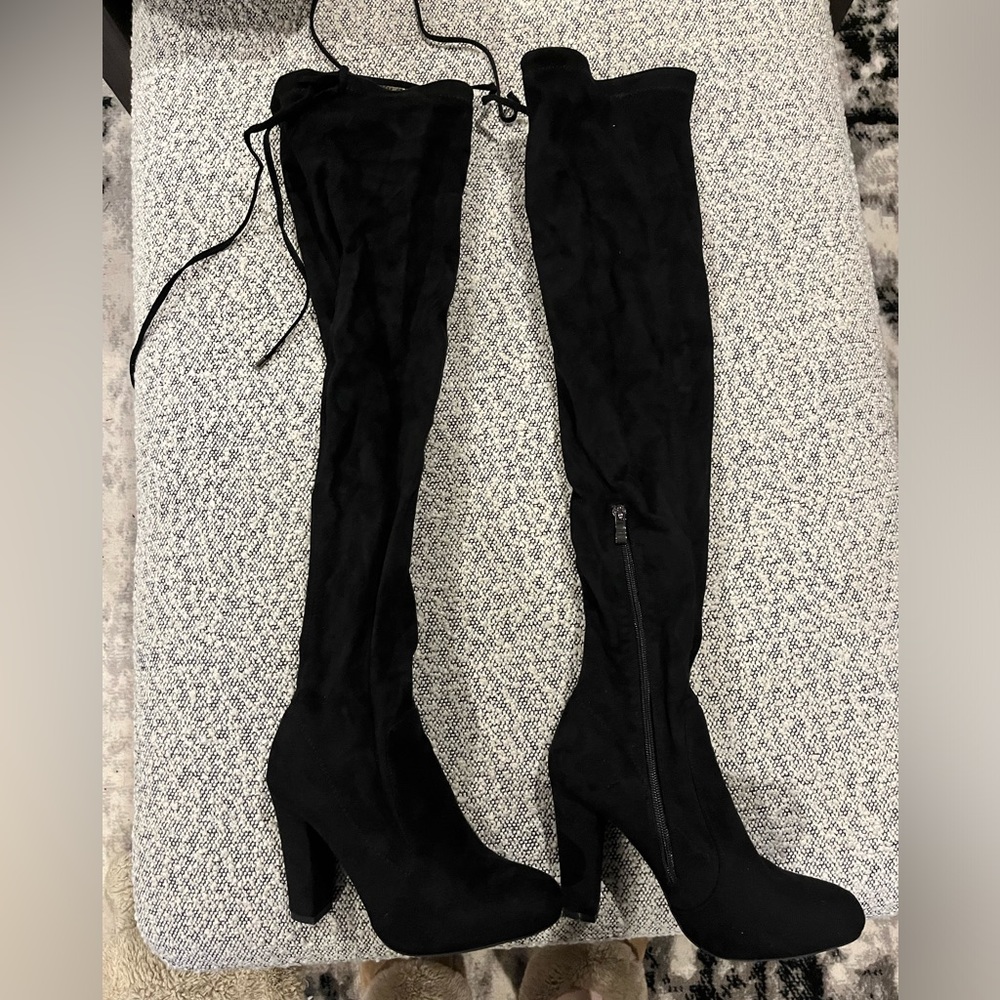 Faux suede over the knee boot- New